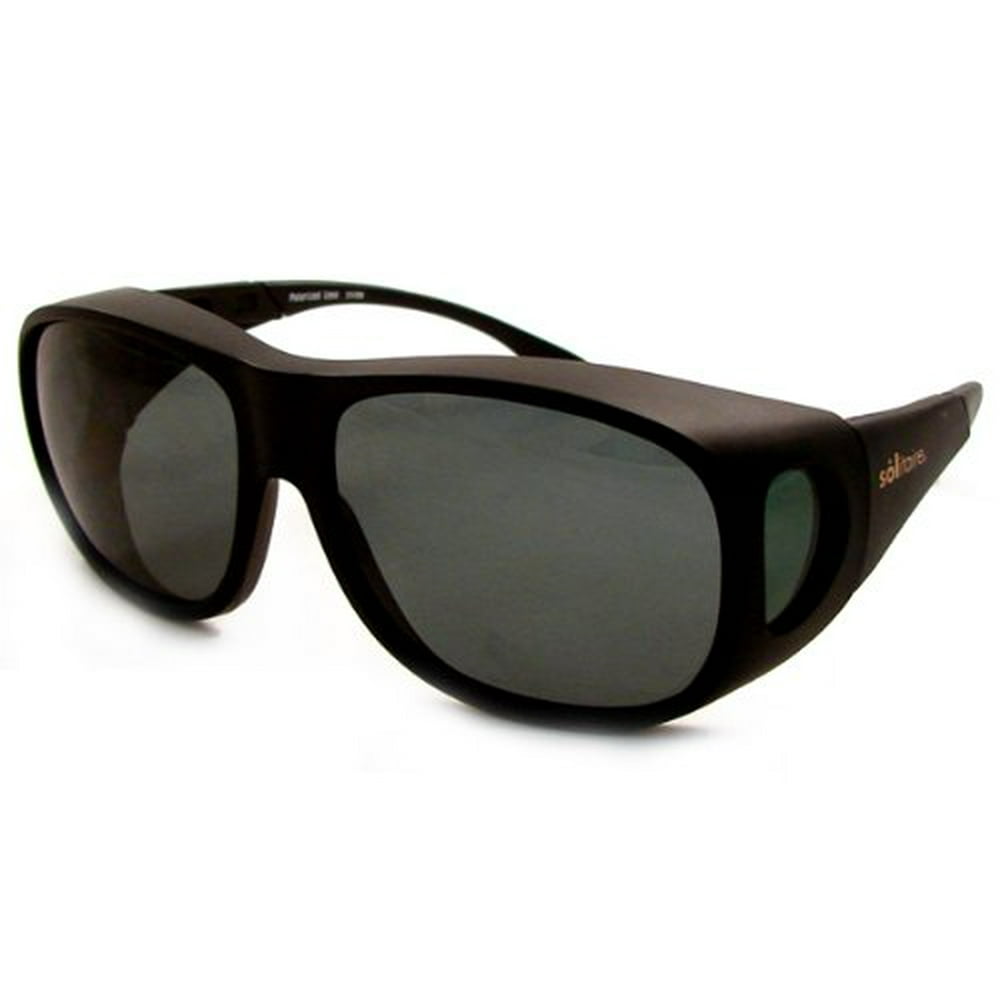 Solar Shields Fits Over Sunglasses Large Frame Matte Black Lens Greygreen Polarized Walmart 