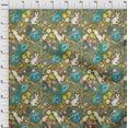thumbnail image 3 of oneOone Cotton Poplin Twill Olive Green Fabric Leaves & Flowers Floral Sewing Material Print Fabric By The Yard 56 Inch Wide, 3 of 4