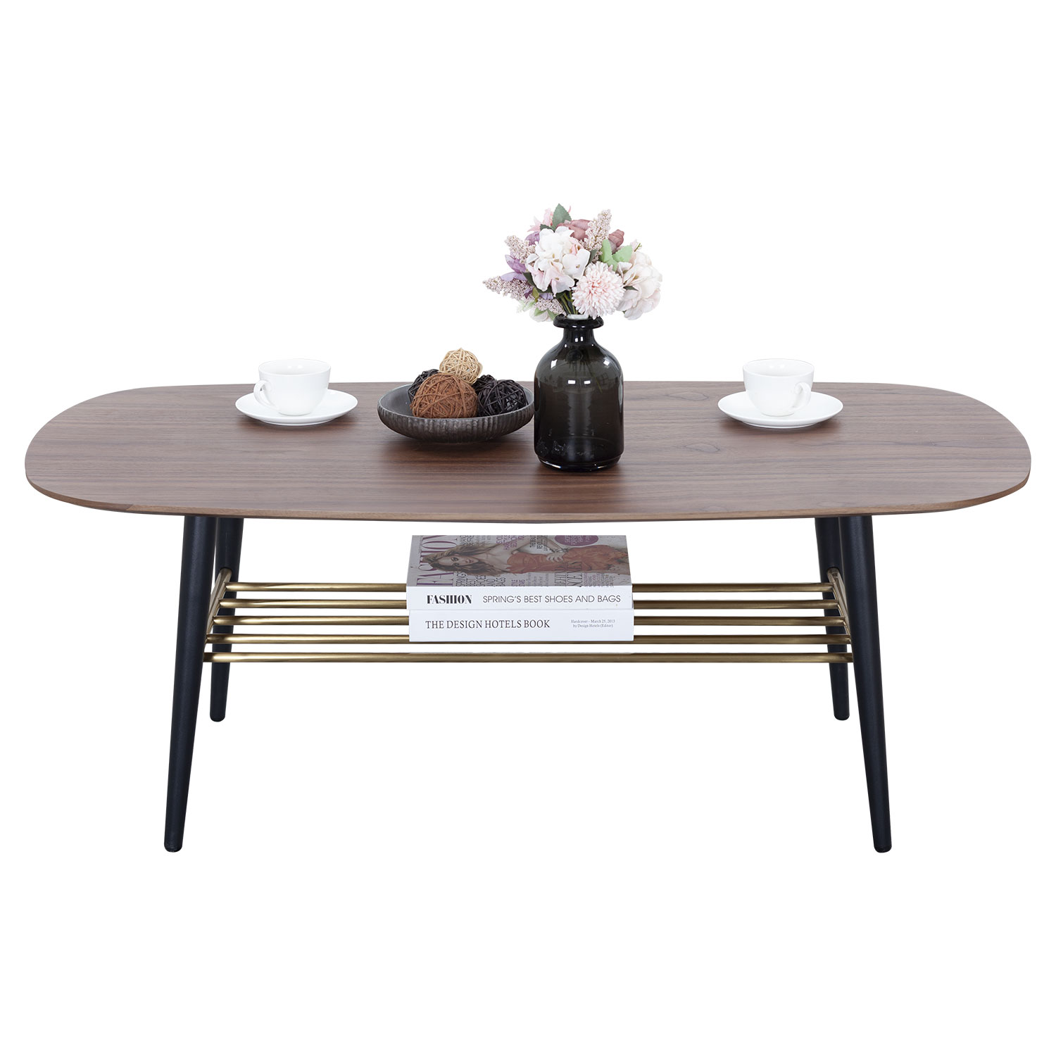 Kevinplus Coffee Table with 2Tier Modern Wood End Table and Center