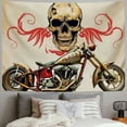 thumbnail image 2 of Orinice  Manly Tapestry, Illustration of Skull Classics Motorcycle Dare to Scare Spooky Dangerous Race, Fabric Wall Hanging Decor for Bedroom Living Room Dorm,  60x50inch, 2 of 6