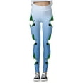 thumbnail image 4 of MKLEKYY Leggings deportivos para mujer Leggings para entrenamiento para mujer Leggings con estampado navideño de bloques de color Leggings suaves y elásticos 314, 4 of 4