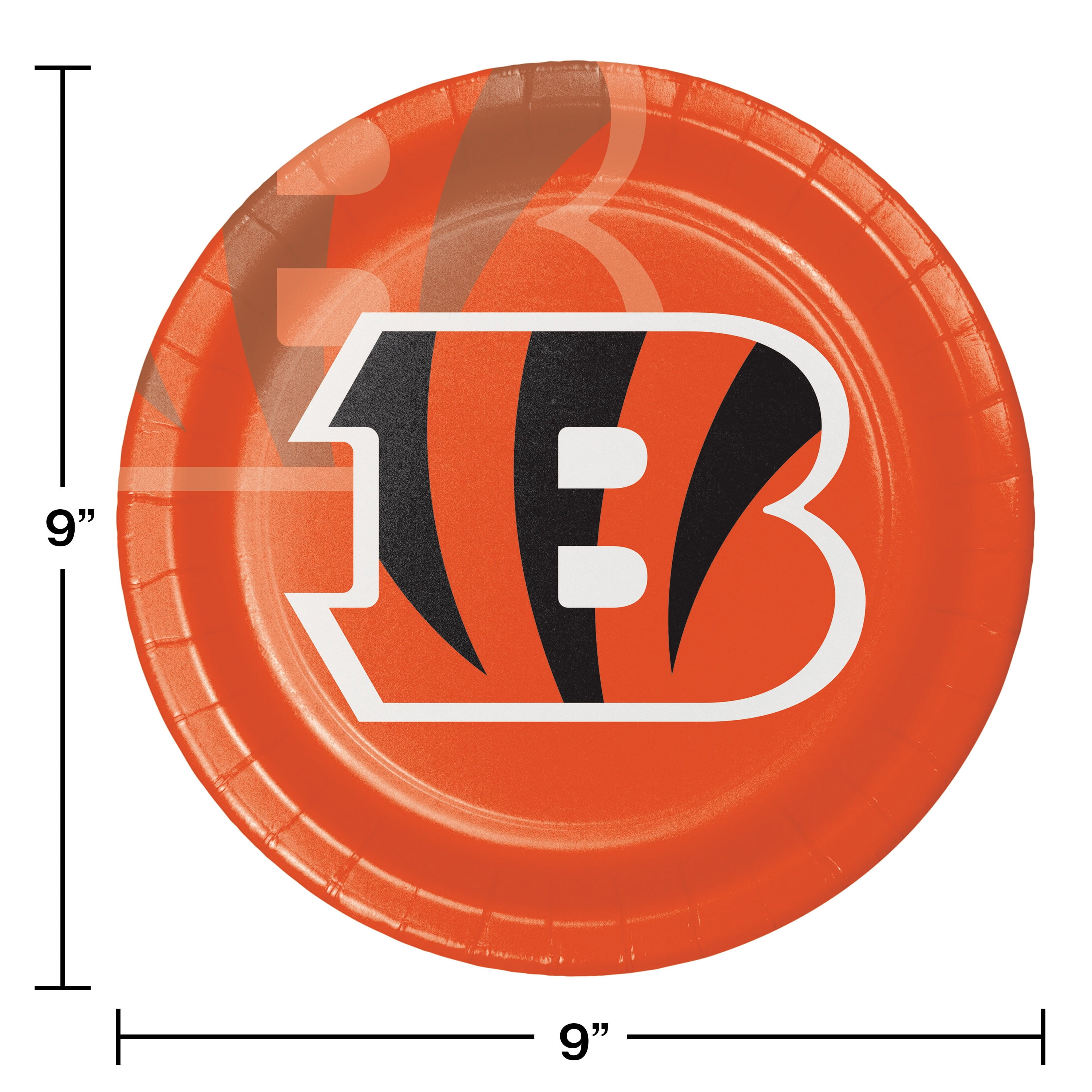 Cincinnati Bengals Round Paper Plates 24 Count for 24 Guests