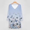 thumbnail image 4 of Blue Gradient Butterfly Long Sleeve Dresses For Women Vintage Elegant Party Dress Oversized V-neck Dress S-8XL, 4 of 7
