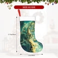 thumbnail image 4 of Rateoe Turquoise Golden Swirl Print Christmas Stockings,18 Inch Large Christmas Stockings Decoration Ornaments for Holiday Home Fireplace Indoors, 4 of 7