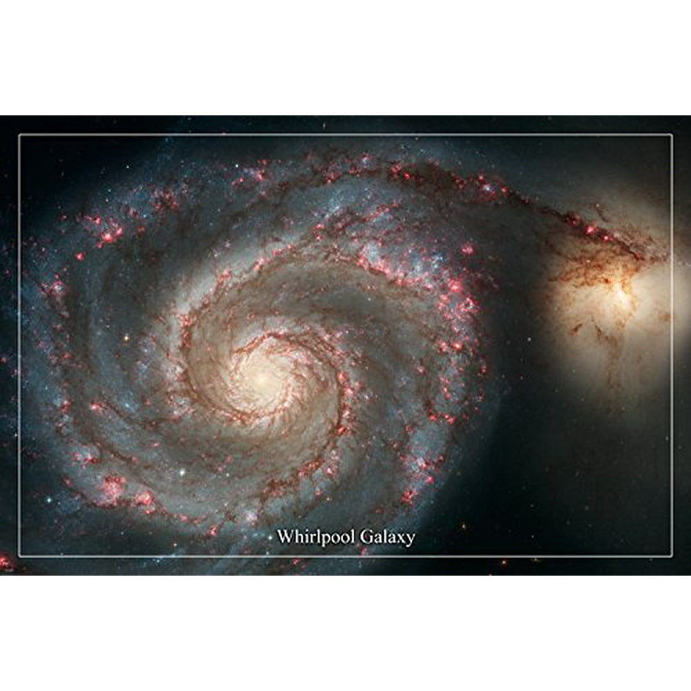 Whirlpool Galaxy Hubble Space Telescope Image Poster 24X36 Poster