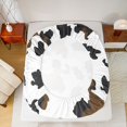 thumbnail image 4 of Manfei Vintage Cow Spot Fitted Sheet Full 3 Pieces,Abstract Animal Spot Bed Set,Brown White Black,1 Fitted Sheet and 2 Pillowcases, 4 of 6