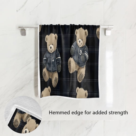 BZSMCE Bath Towel 30 X 15 in Soft Towel Hoodie Bears Plainting Design Pattern