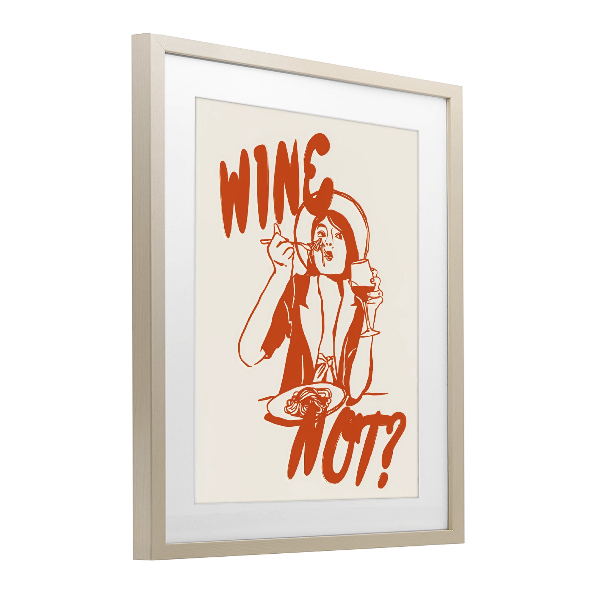 Stupell Industries Wine Not Retro Meal Time Birch Framed Print Under Glass, design by The Prints Vibe
