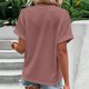 thumbnail image 5 of Camisa para mujer,Camiseta de cuello en V para mujer, blusa informal de manga corta, mezcla de poliéster y elastano, tejido suave y transpirable, ideal para uso diario y en casa, sopatenor, 5 of 8