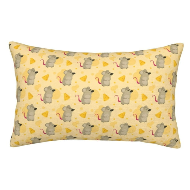 Balery mouse and cheese Funda de Cojín Estampada, Regalos para Mujeres, Regalos de Amor para Ella, Regalos para Novia o Esposa, Funda de Almohada-20"x30"