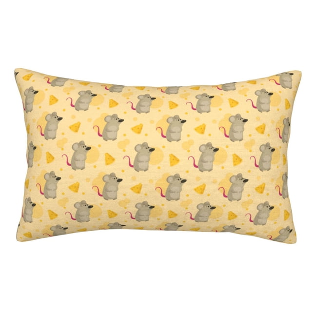 Balery mouse and cheese Funda de Cojín Estampada, Regalos para Mujeres, Regalos de Amor para Ella, Regalos para Novia o Esposa, Funda de Almohada-14"x20"