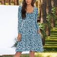 thumbnail image 6 of Neewe Fall Dresses for Women 2025 Boho Floral V Neck Long Sleeve Casual A-Line Mini Dress Sundress with Pocket, 6 of 7
