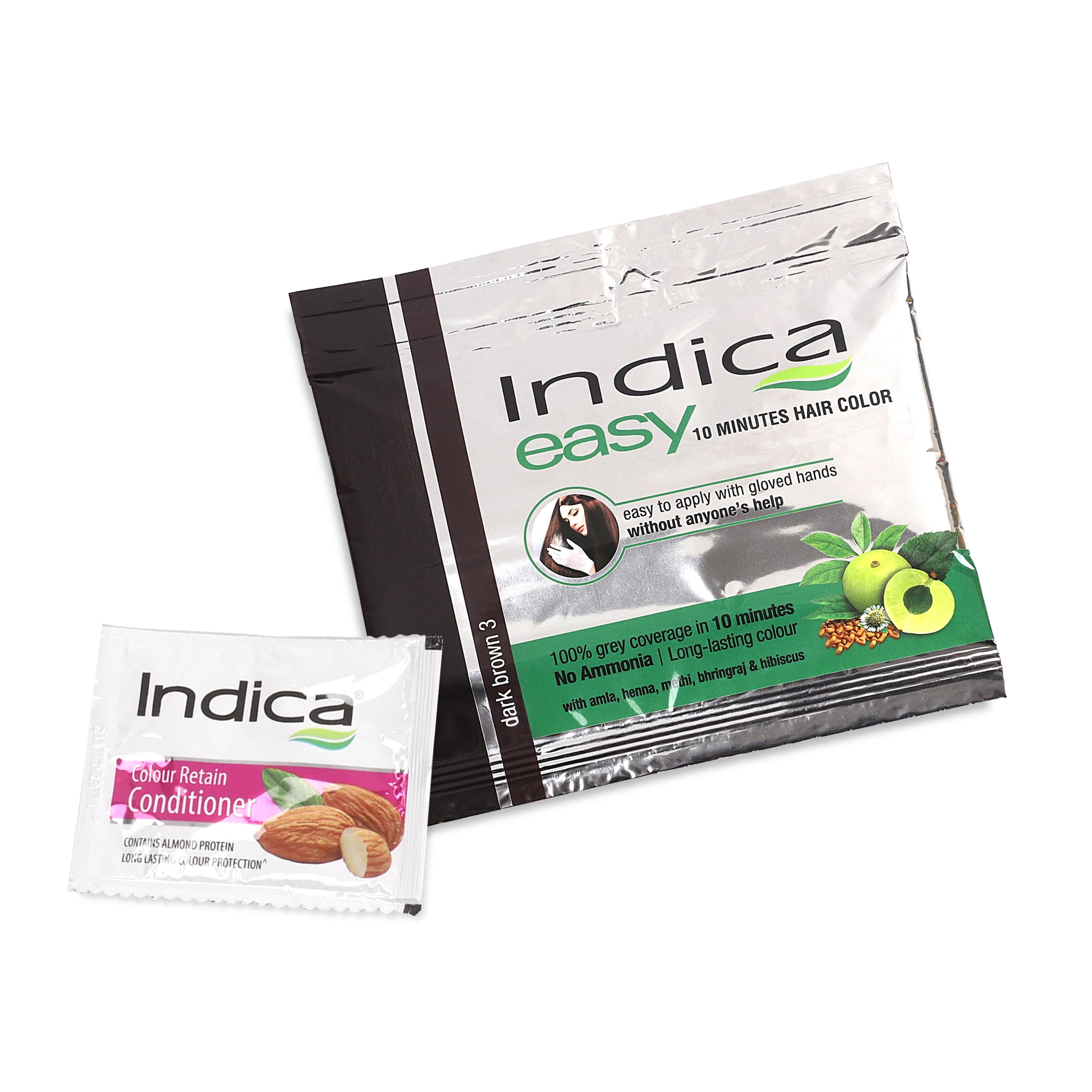 Indica Easy Shampoo In Hair Colour Dark Brown | Pack of 3 