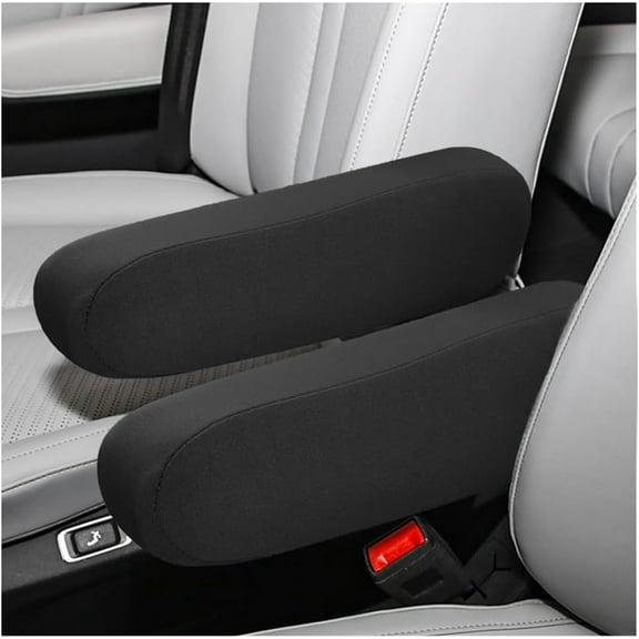 NOGIS 2PC Car Front Seat Armrest Covers,Universal Size Seat Arm Rest Cover,Flat Cloth Fabric Armrest Cover,Car Interior Accessories (Black,1Pair)