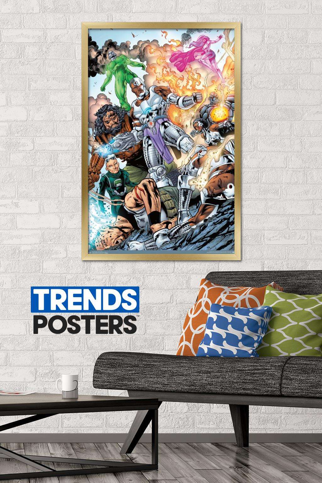 DC Comics - Cyborg - Group Wall Poster, 22.375" x 34", Framed