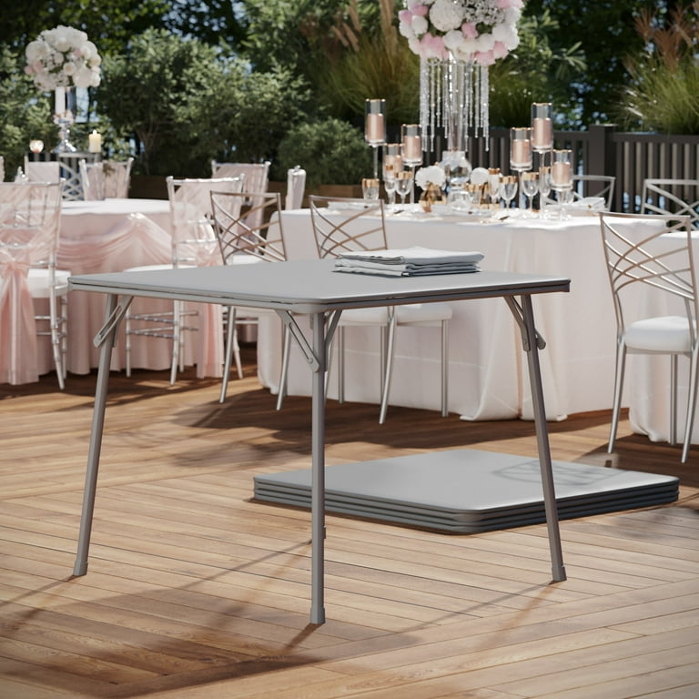 Flash Furniture Madelyn Gray Folding Card Table - Lightweight