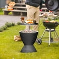 thumbnail image 6 of 3-in-1 Resin Ice Bucket & Cooler – Wood-Look Patio Table with UV Protection & Drain Plug, black, 19x19x22.6in, 6 of 8