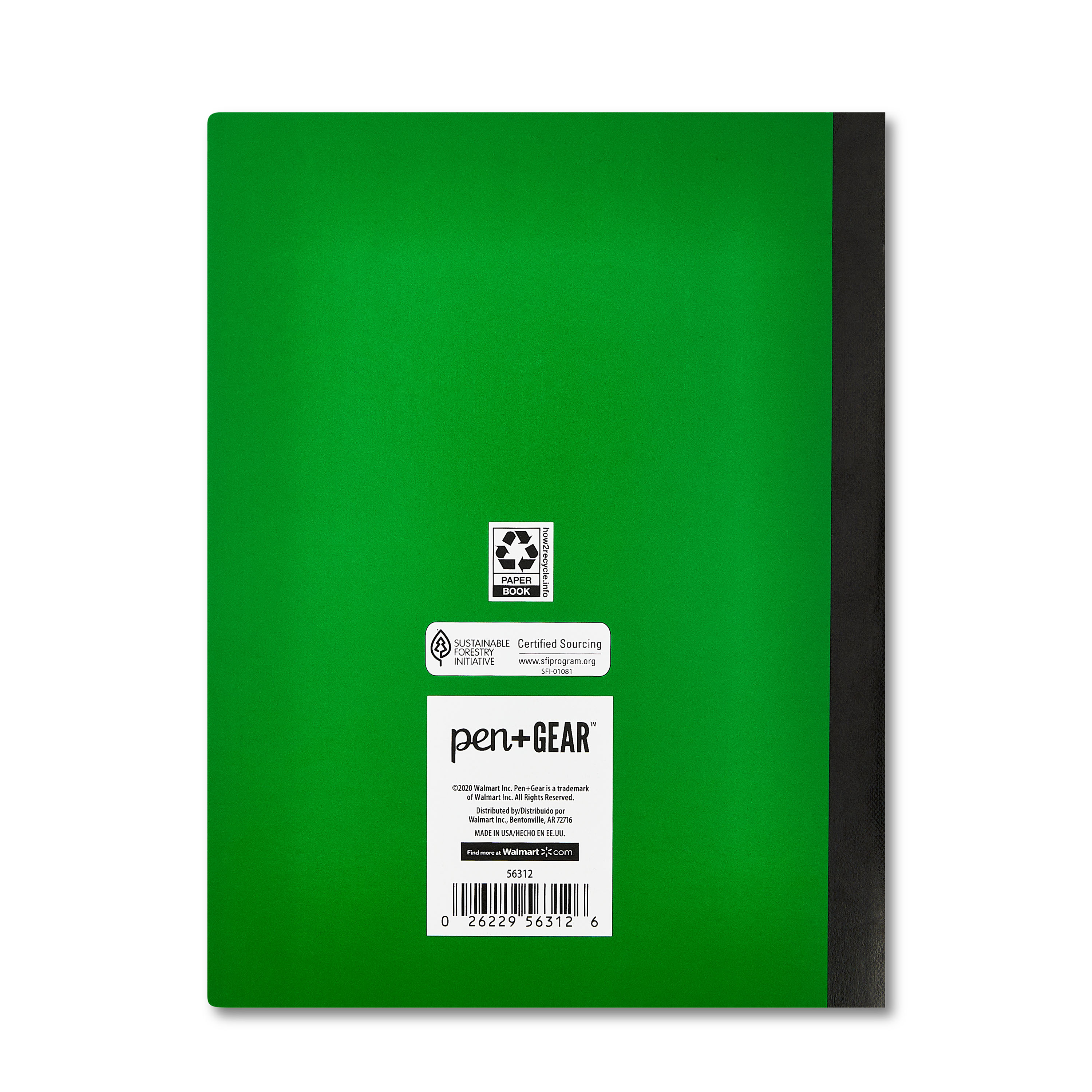 Pen+Gear College Ruled Composition Book, 7.5" x 9.75", Green, 100 Sheets