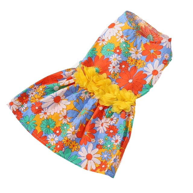 Vestido para Perros Suave para la Piel Amigable con la Piel Vestido de Vacaciones para Cachorros a la Moda con Decoración de Flores para la Primavera y el Verano Hermosa Falda ANGGREK Otros