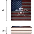 thumbnail image 3 of FMSHPON Independence Day American Flag on Wood Plank Set of 6 Coaster for Drinks, Absorbent Ceramic Stone Coasters Cup Mat with Cork Base for Home Kitchen Room Coffee Table Bar Decor, 3 of 4