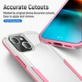 thumbnail image 5 of for iPhone 13 Case, Phone Case Heavy Duty 2 in 1 Full Body Rugged Shockproof Hybrid Hard PC Soft TPU Bumper Drop Protective Girls Women Boy Men Covers for iPhone 13, White+Pink, 5 of 6