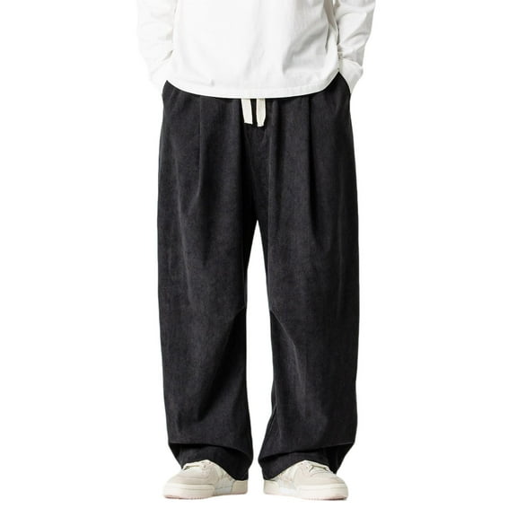 LMOIPLI Loose Cargo Parachute Pants with Drawstring Pockets Comfortable Wide Leg Casual Trousers Fashionable Outdoor Daily Wear Great for Sports and Relaxation Black XXXXXL