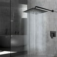 thumbnail image 4 of 16 Inch Oversize Stainless Steel Rain Shower Head - Matte Black High Pressure Shower Head, Square Rainfall Showerhead - Waterfall Full Body Coverage - Universal Ceiling or Wall Mount, 4 of 6
