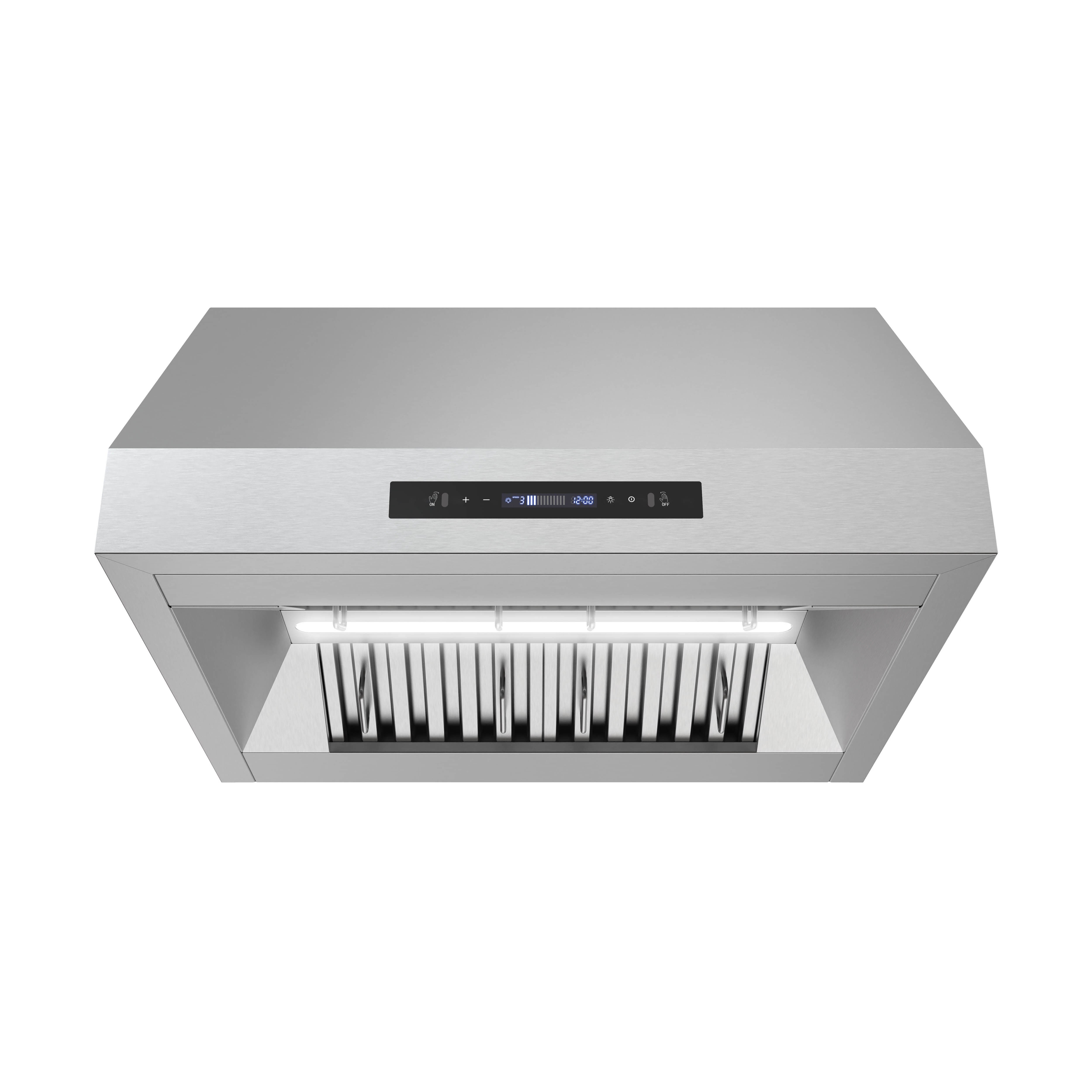 Streamline 30 in. Diveria Ducted Undermount 350 CFM Range Hood in Brushed Stainless Steel with Baffle Filters, Touchpad Control, LED Light