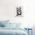 thumbnail image 5 of HFDF Funny Bathroom Wall Art Raccoon Toilet Paper Wall Decor Colorful Raccoon Pictures Cute Animal Canvas Print Painting Artwork for Toilet Washroom Bedroom 20x24inch Framed, 5 of 6
