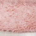 thumbnail image 4 of Safavieh Faux Sheep Skin Collection FSS235G Silken Glam 2.35-inch Thick Area Rug, 5' x 5' Round, Pink, 4 of 5