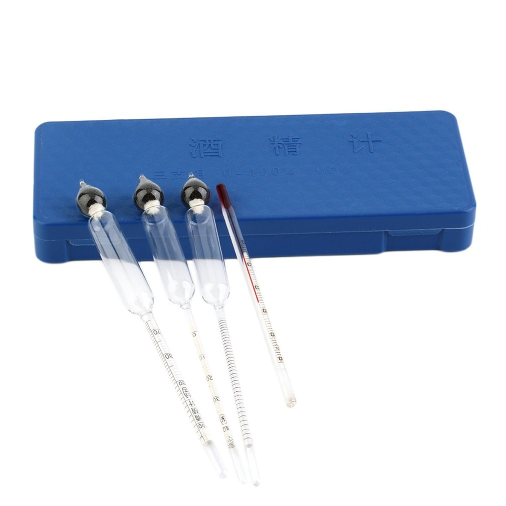 Professional Measure 0 to 100 Alcohol Content 3 Pieces Hydrometer Set