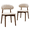 B-Two Light Camel&Wood Chairs, variant on Dining Chairs Set of 2 Flannelette Upholstered Solid Rubberwood Armless Light Camel for Kitchen Restaurant
