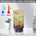 thumbnail image 4 of Juego de 2 Vasos de Vidrio 16 Oz con Tapas de Bambú, Popotes de Vidrio y Cepillos, Vasos de Cristal Reutilizables para Café Helado, Bebidas, Smoothies, Agua, Té, Jugos y Sodas, 4 of 4