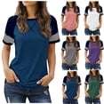 thumbnail image 6 of Gerichy Womens Summer Tops, Summer Short Sleeve Tops for Women Color Block Casual Tunic Crew Neck Striped T Shirts Women Tops, 6 of 6