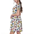 thumbnail image 2 of Disketp Colorful Numbers para Vestido de Manga Corta para Mujeres, Vestidos de Verano para Mujeres, Casual y Holgado para la Playa, 2 of 6