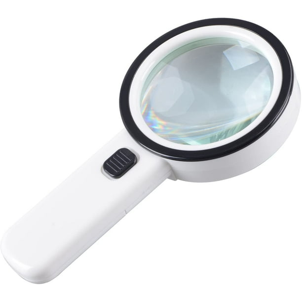 Extra Large Handheld Strong Magnifying Glass with 12 LED and UV Light