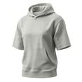 thumbnail image 5 of Yifymode Men's Short Sleeve Hoodie Athletic Workout T-Shirt Gym Running Pullover Hooded Sweatshirt with Pocket,Gray M, 5 of 8