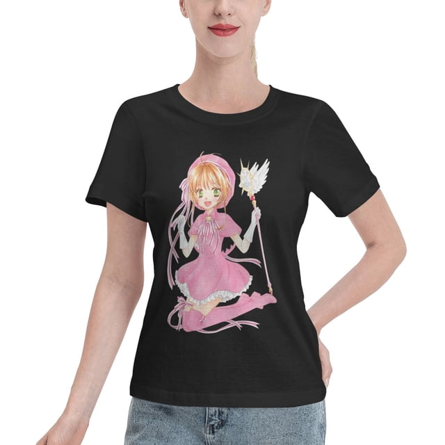 Women's Basic Short Sleeve T-Shirt Cardinal Girl Sakura