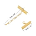 thumbnail image 2 of 20Sets Ribbon Crimp Clamp Ends with Lobster Claw Clasps & Chain 30mm Gold Tone, 2 of 6