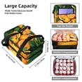 thumbnail image 3 of Tangerine Double Layered Insulated Refrigerated Lunch Bag with Two Compartments, Large Capacity, and Handheld Carry - 7.1x11.4x16.1 Inches, 3 of 6