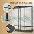 thumbnail image 4 of LEDREM Heavy Duty Garment Rack , Iron and Wood Closet Organizer with Hanging Rods & Shelves , Freestanding Storage for Bedroom , 70.9 Inch ,Ebony Black, 4 of 5