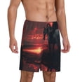 thumbnail image 2 of Kdxio Lone Rider Under Red Sky Print Mens Sleep Shorts Bottoms Soft Comfy Pajama Wear Pants with Drawstring Pockets, 2 of 5