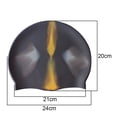 thumbnail image 2 of Gorros de natación de silicona, cómodo gorro de natación para adultos elastomérico para mujeres y hombres, 2 of 5