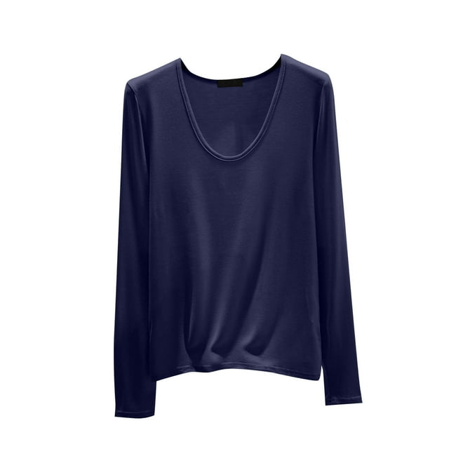 aidice Hauts de Pyjama Grande Taille pour Femmes Col Ras du Cou Manches Longues Chandails Amples Décontractés Doux Confortables Vêtements d'Intérieur Vêtements de Nuit T-Shirts Haut