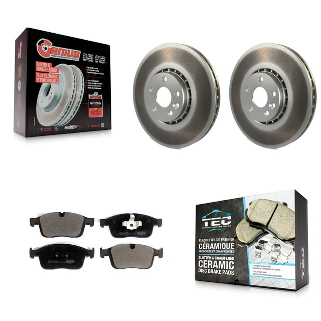 Transit Auto Front Coated Disc Brake Rotors and Ceramic Pads Kit for Car 2017 Volvo XC60 with 328mm Diameter Rotor KGT-102933