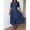 Dark Wash-L, variant on Dark Wash Dress With Collar And Front Buttons
