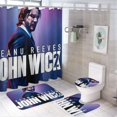 thumbnail image 1 of John Wick-theme 4-Piece Shower Curtain Set with Rugs, Waterproof Bathroom Decor Set Includes Bath Mat, U-Shaped Rug, Toilet Lid Cover and Curtain with Hooks, 1 of 6