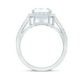 thumbnail image 2 of Rosec Jewels Cubic Zirconia Emerald Cut Engagement Ring with Halo - AAAA Quality Certified - Statement Ring - with Jewelry Box, 18K White Gold, US 5.50, 2 of 8