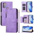 thumbnail image 3 of Funda para Motorola MOTO E20/MOTO E30/MOTO E40 Cartera de Mano con Cremallera y Correa Cruzada Desmontable, 3 of 5