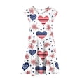 thumbnail image 6 of Odeerbi Kids Teen Girls Independence Day A-Line Ruffled Dress Summer Patriotic Star Stripe Round Neck Casual Dress with Pockets, 6 of 6